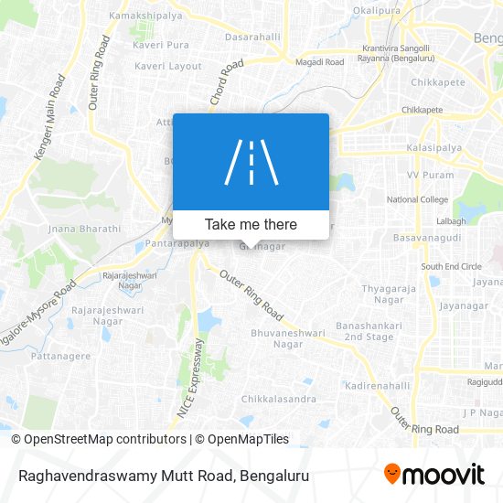 Raghavendraswamy Mutt Road map