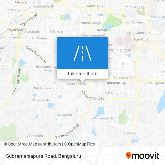 Subramaniapura Road map