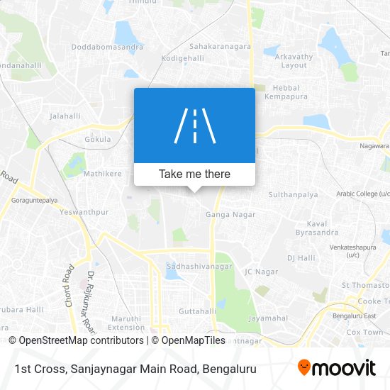 1st Cross, Sanjaynagar Main Road map