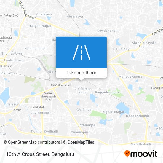 10th A Cross Street map