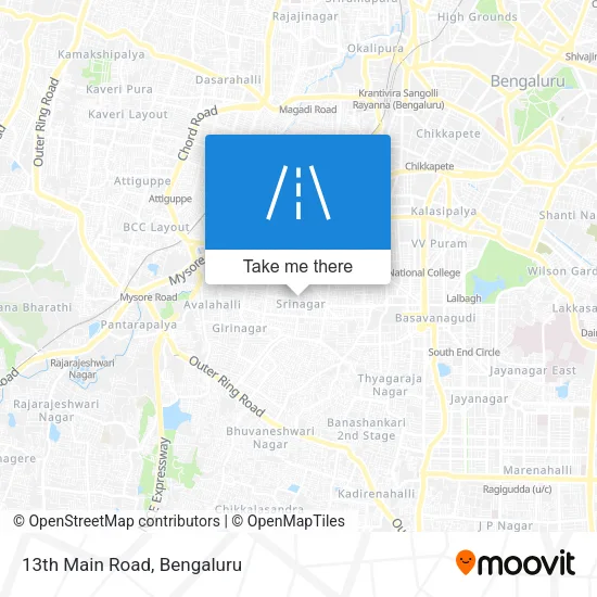 13th Main Road map