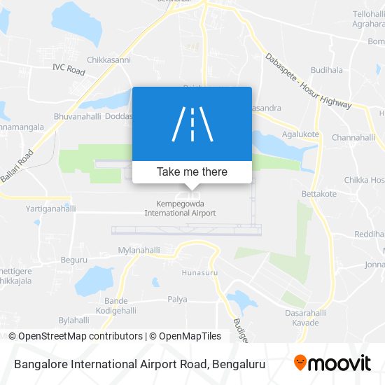 Bangalore International Airport Road map