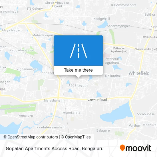 Gopalan Apartments Access Road map
