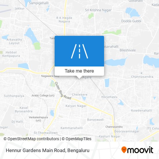 Hennur Gardens Main Road map