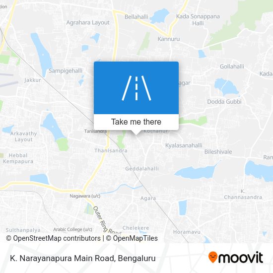 K. Narayanapura Main Road map