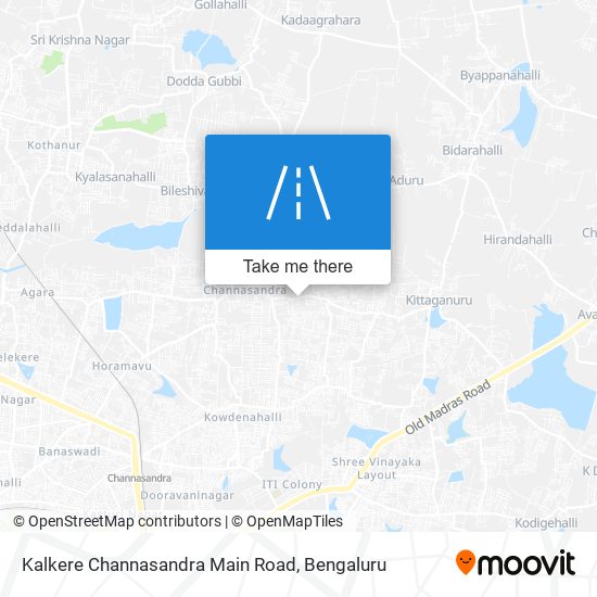 Kalkere Channasandra Main Road map