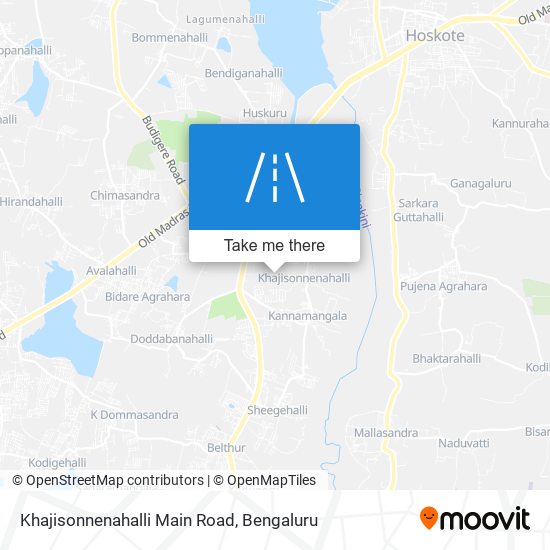 Khajisonnenahalli Main Road map