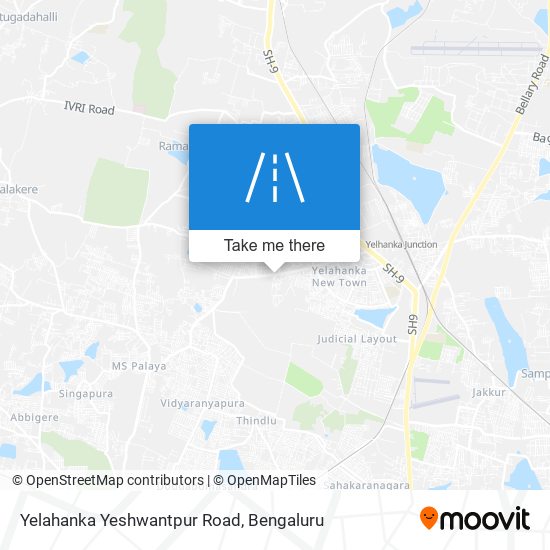 Yelahanka Yeshwantpur Road map