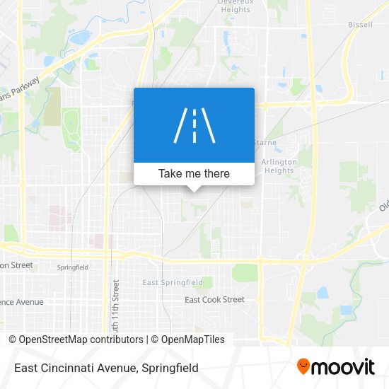 Mapa de East Cincinnati Avenue