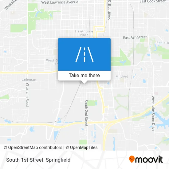 South 1st Street map