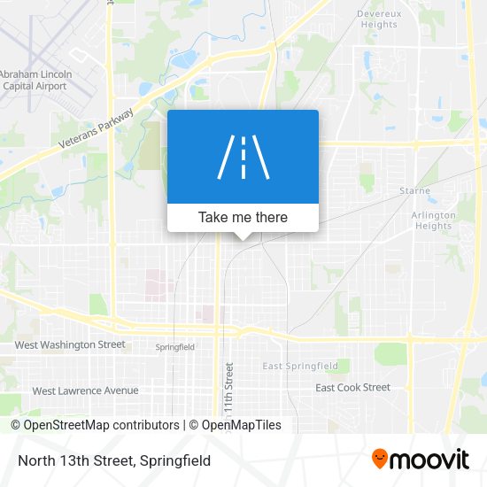 North 13th Street map