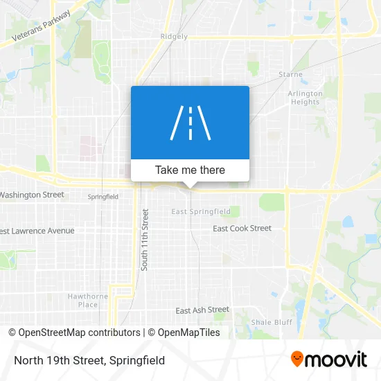 North 19th Street map