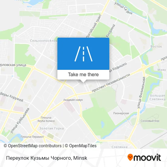 Переулок Кузьмы Чорного map