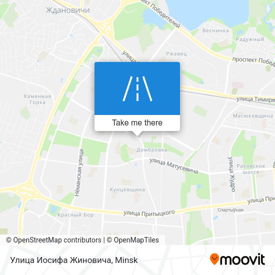 Улица Иосифа Жиновича map