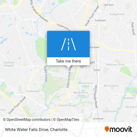 White Water Falls Drive map