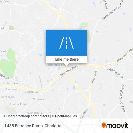 I 485 Entrance Ramp map