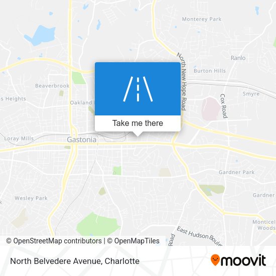 North Belvedere Avenue map