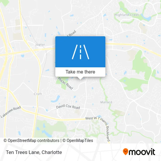 Ten Trees Lane map