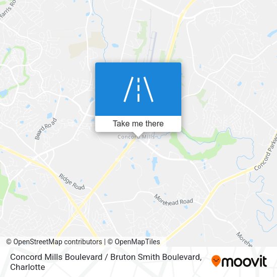 Concord Mills Boulevard / Bruton Smith Boulevard map