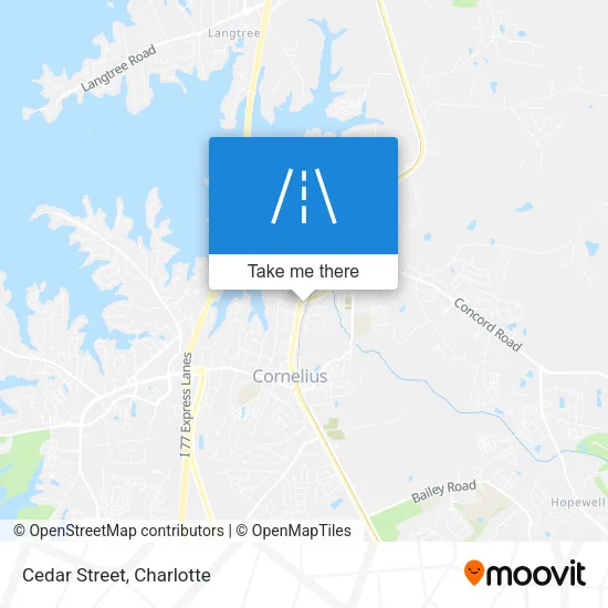 Cedar Street map
