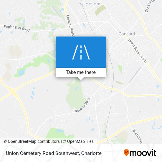 Union Cemetery Road Southwest map