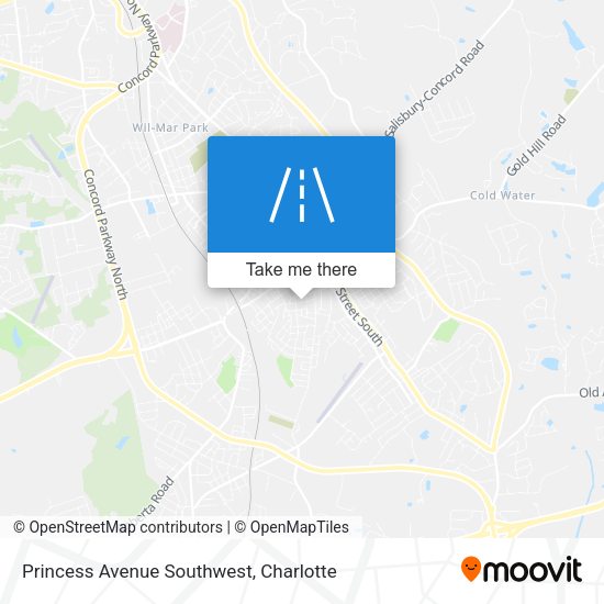 Princess Avenue Southwest map