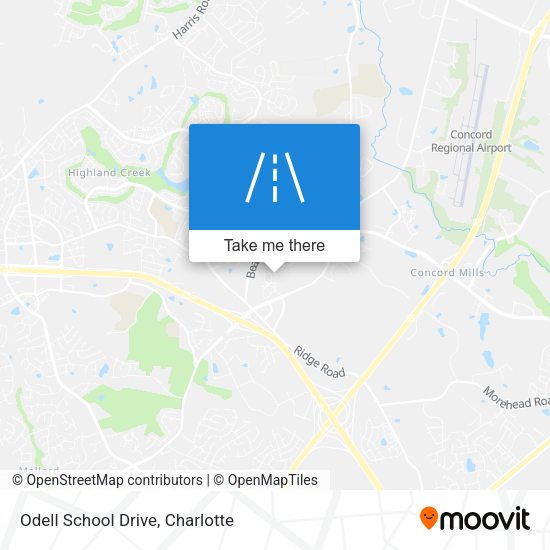 Odell School Drive map