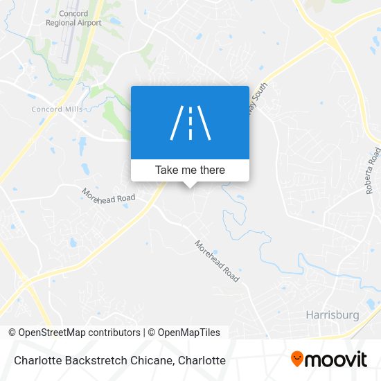 Charlotte Backstretch Chicane map
