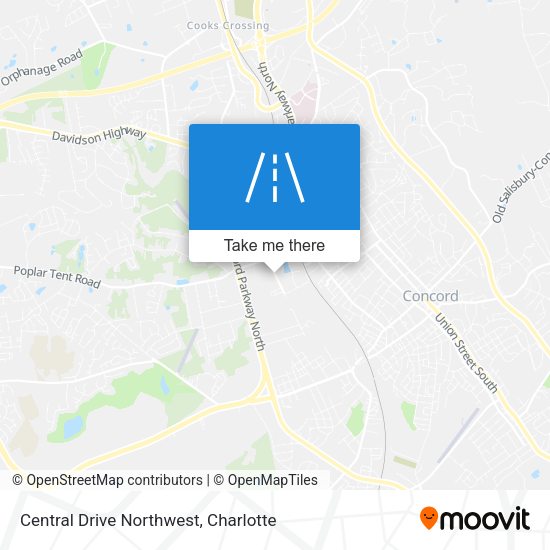 Central Drive Northwest map