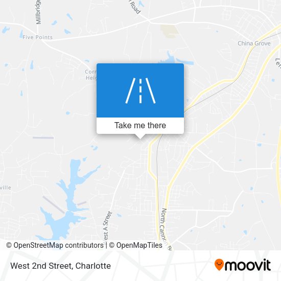 West 2nd Street map
