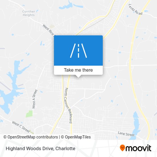Highland Woods Drive map