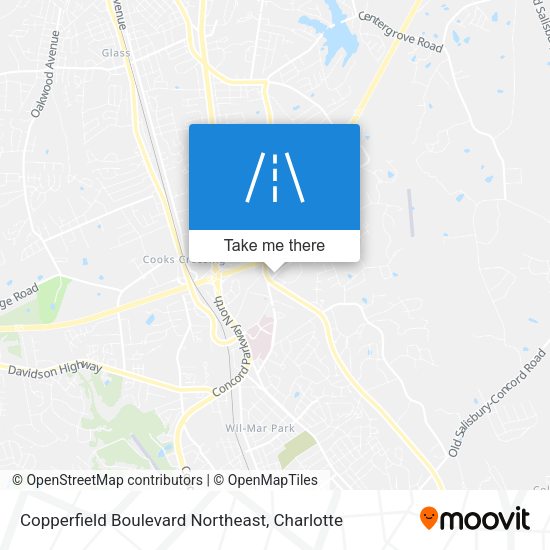Copperfield Boulevard Northeast map