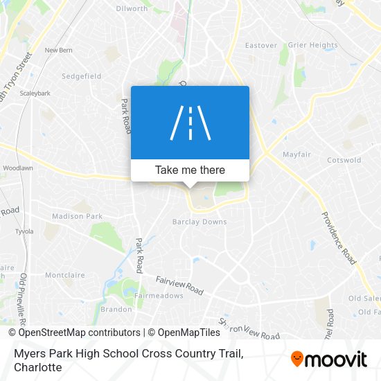 Myers Park High School Cross Country Trail map