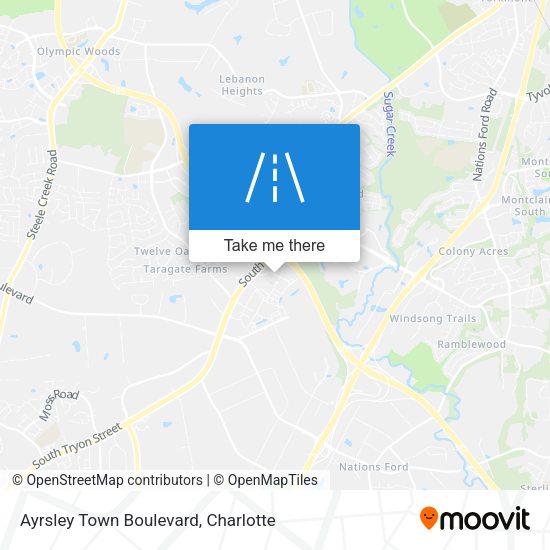 Mapa de Ayrsley Town Boulevard