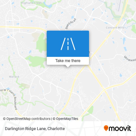 Darlington Ridge Lane map