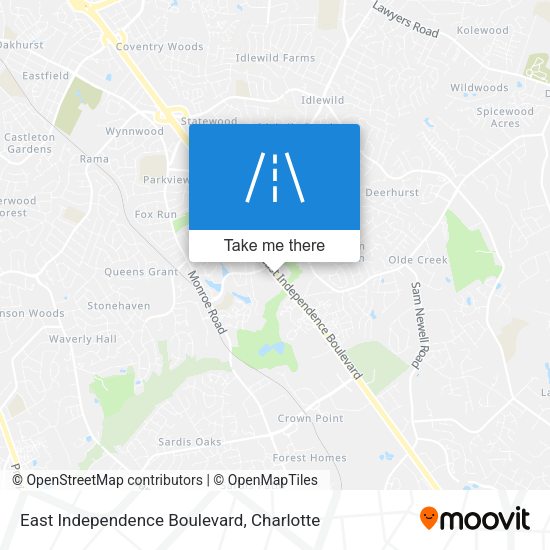East Independence Boulevard map