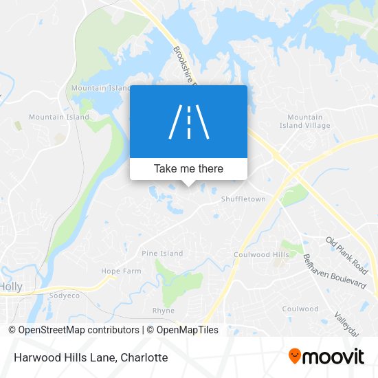 Harwood Hills Lane map