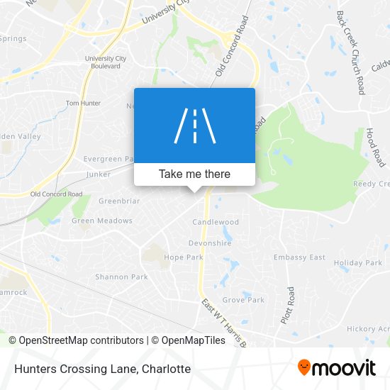 Hunters Crossing Lane map