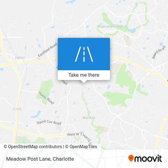 Meadow Post Lane map