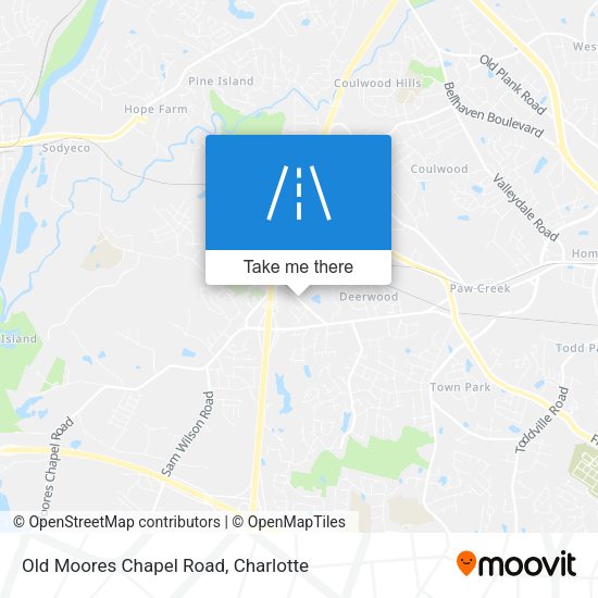 Old Moores Chapel Road map