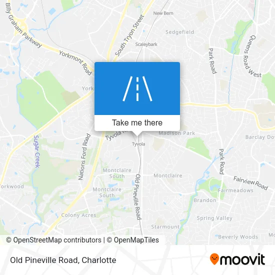 Old Pineville Road map