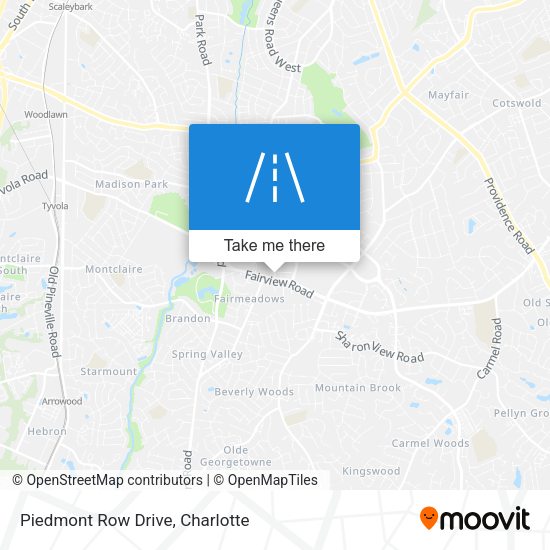 Piedmont Row Drive map