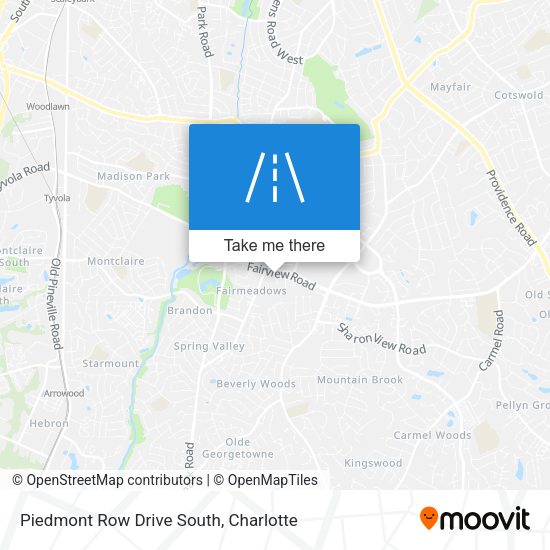 Piedmont Row Drive South map