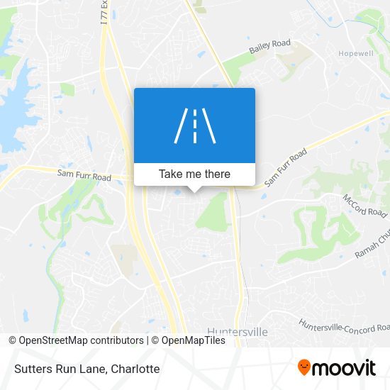 Sutters Run Lane map