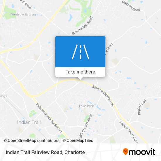 Indian Trail Fairview Road map