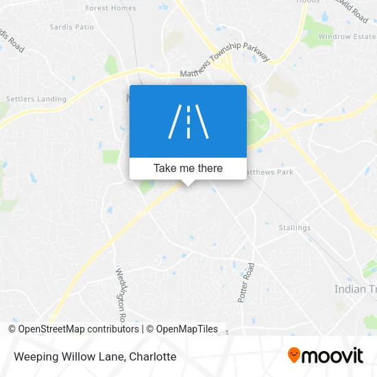 Weeping Willow Lane map