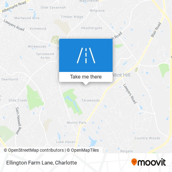 Ellington Farm Lane map