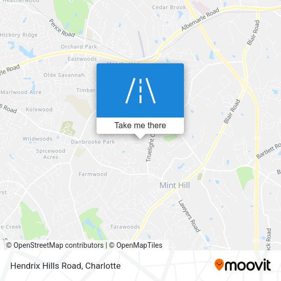 Hendrix Hills Road map