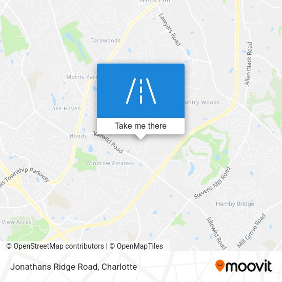 Jonathans Ridge Road map