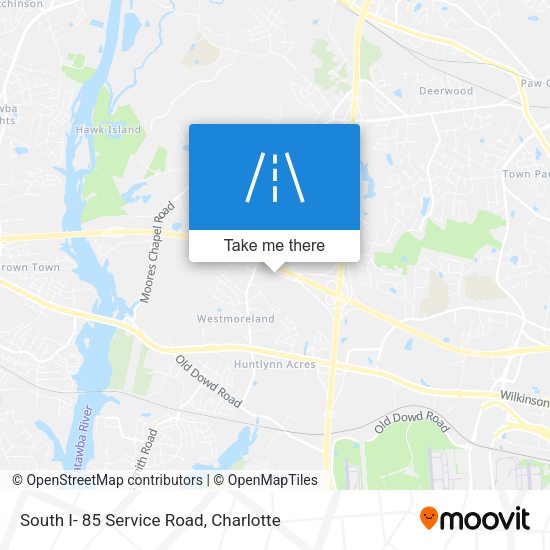South I- 85 Service Road map